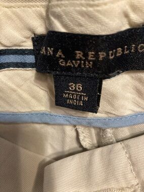 Banana Republic Beige Chinos with Light Blue Trim